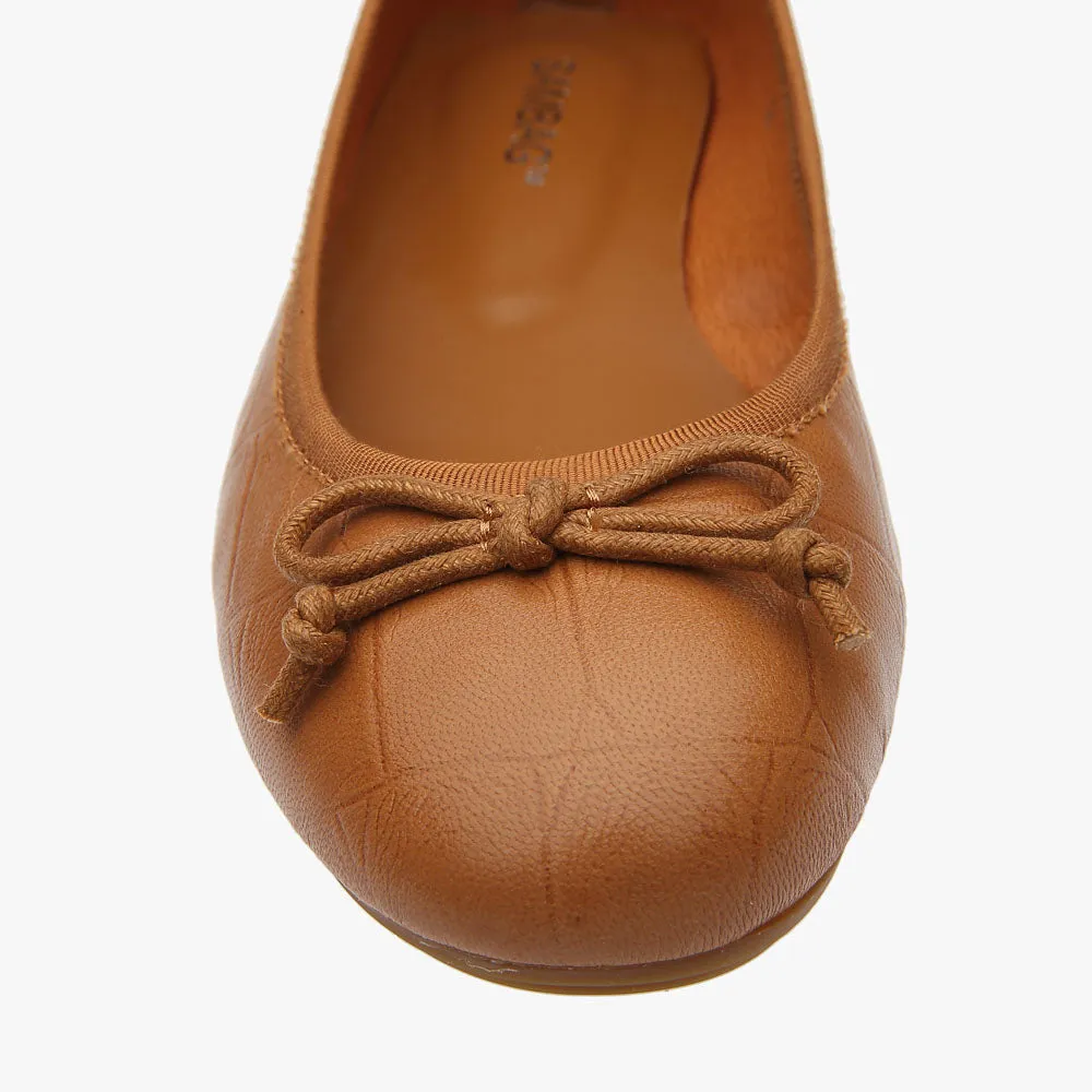 Natalie Tan Croc leather ballet flat