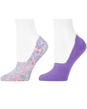 Natori Wildflowers No-Show 2-Pack Liner Socks