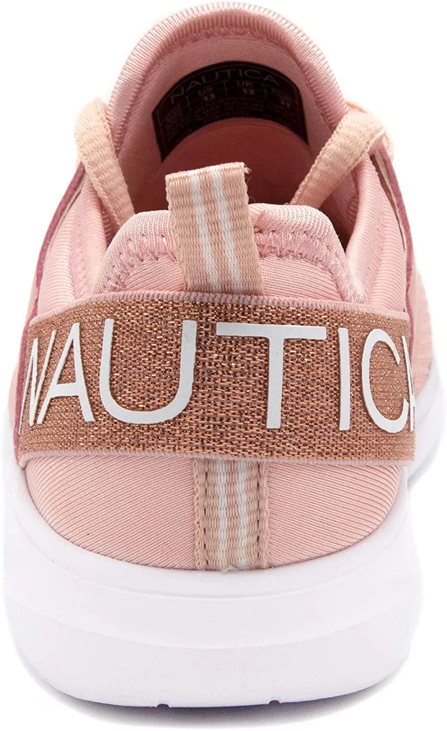 Nautica Kappil Metallic Lace-Up Athletic Running Shoe   Color Rose Gold Size 4