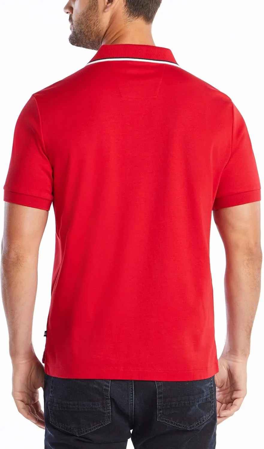 Nautica Men's Classic Fit Short Sleeve Dual Tipped Collar Polo Shirt
