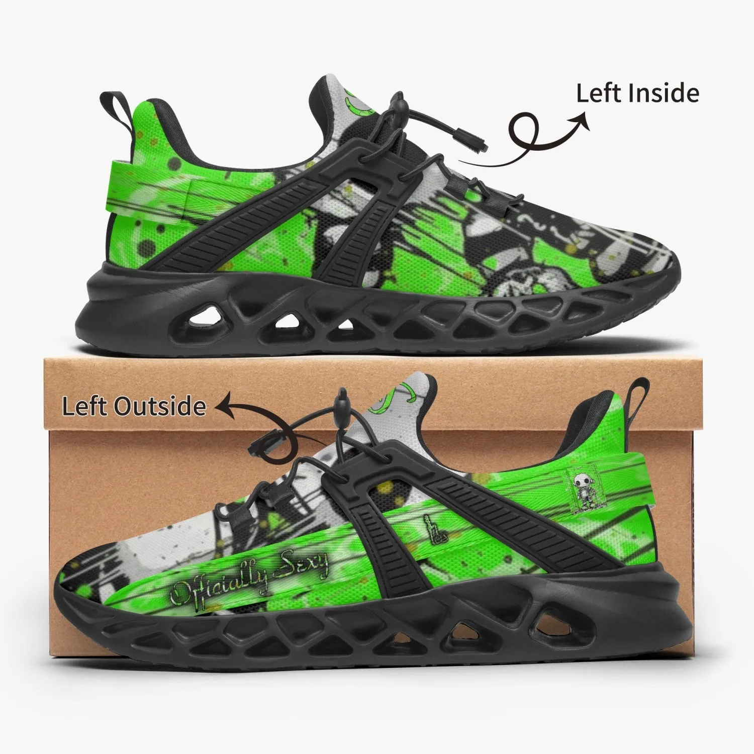 Officially Sexy Neon Green Creepy Boy Collection Unisex Mesh Running Shoes