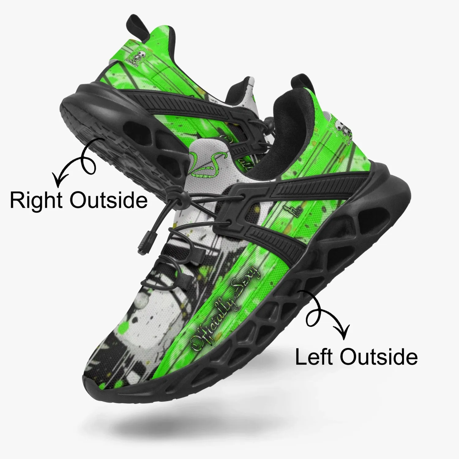 Officially Sexy Neon Green Creepy Boy Collection Unisex Mesh Running Shoes