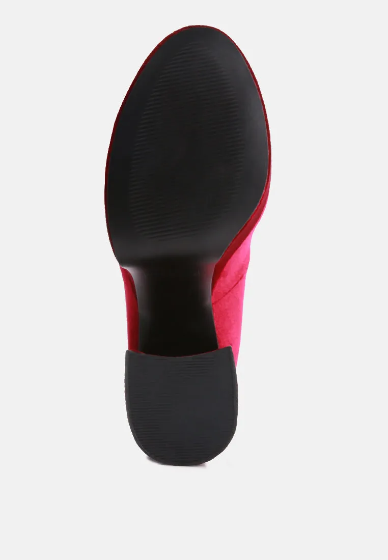 old novelty platform heel velvet pumps