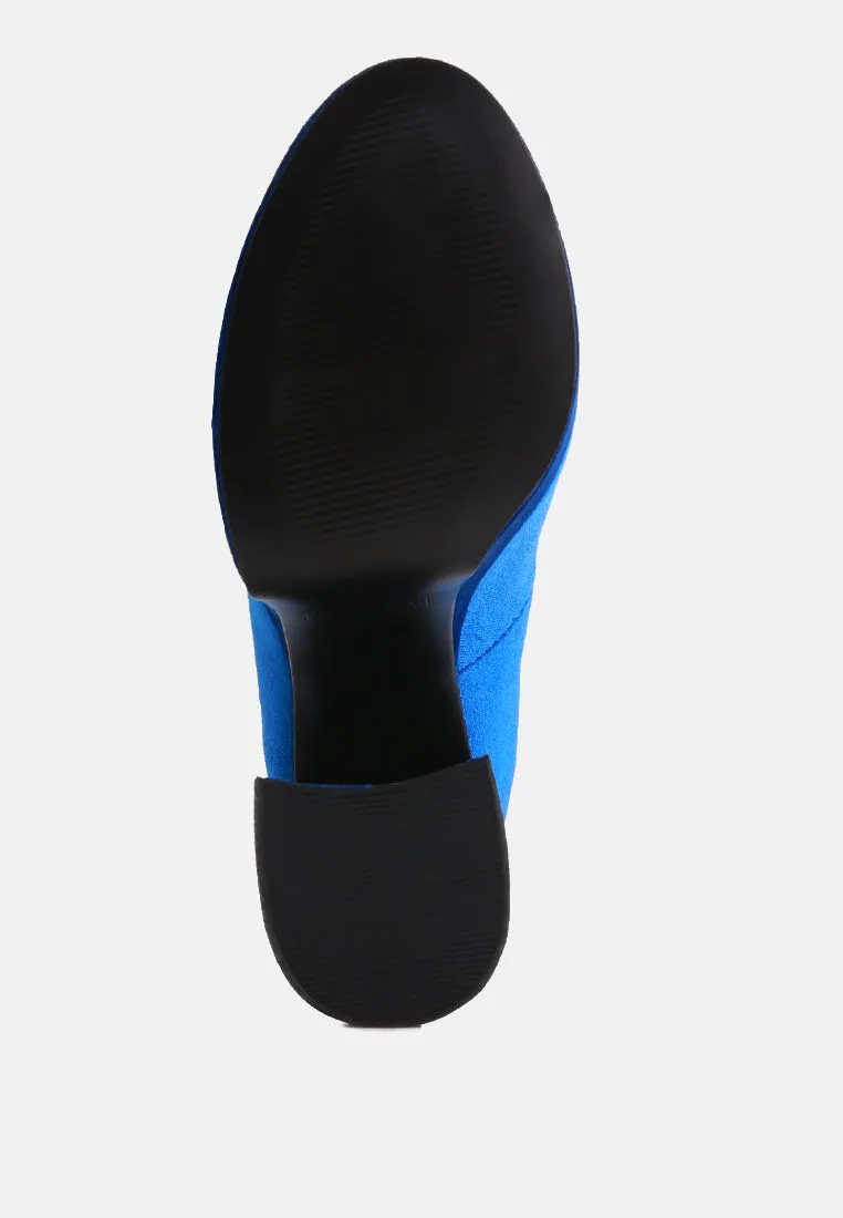 old novelty platform heel velvet pumps