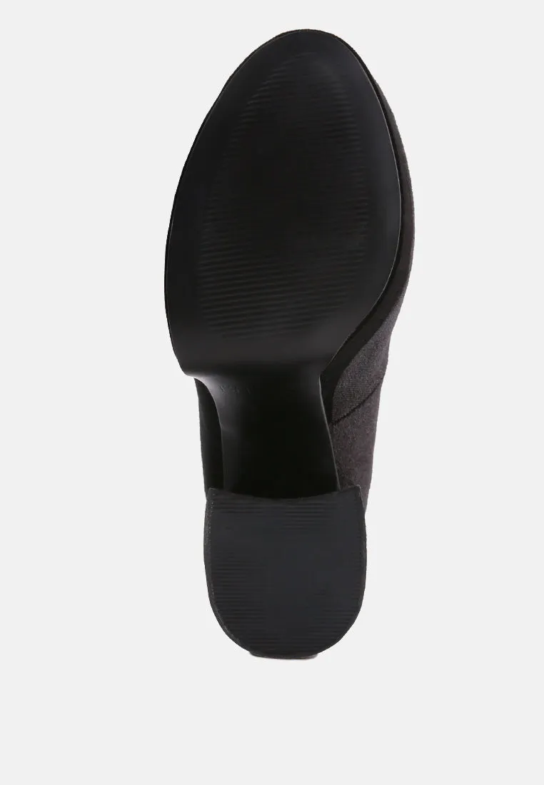 old novelty platform heel velvet pumps