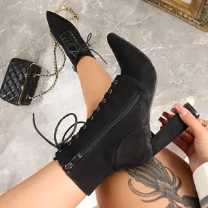 Pointed Toe Block Heel Booties Milano-1 By Liliana
