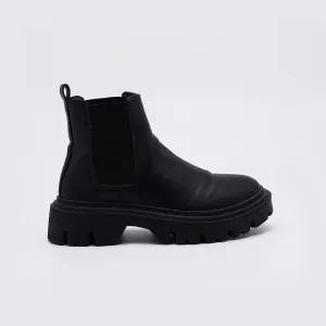 Primark Womens Black Leather Chelsea Boot