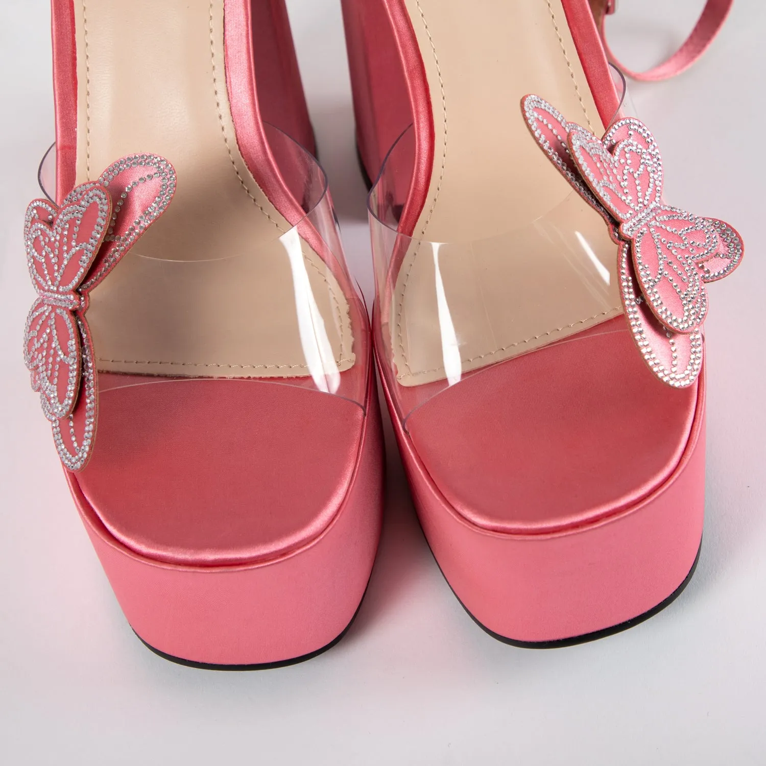 RAID Elizah Platform Butterfly Heel In Pink
