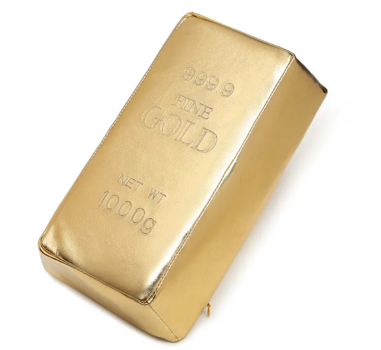 Rectangular Pillows With Simulated Gold And Silver Bricks | Brodtica.com