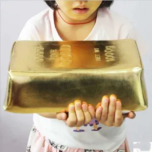 Rectangular Pillows With Simulated Gold And Silver Bricks | Brodtica.com