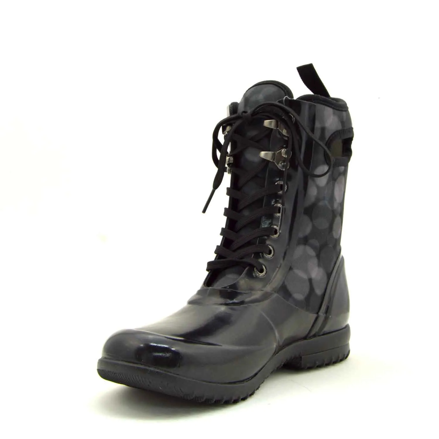 Sidney Rain Black Lace Up Gumboots
