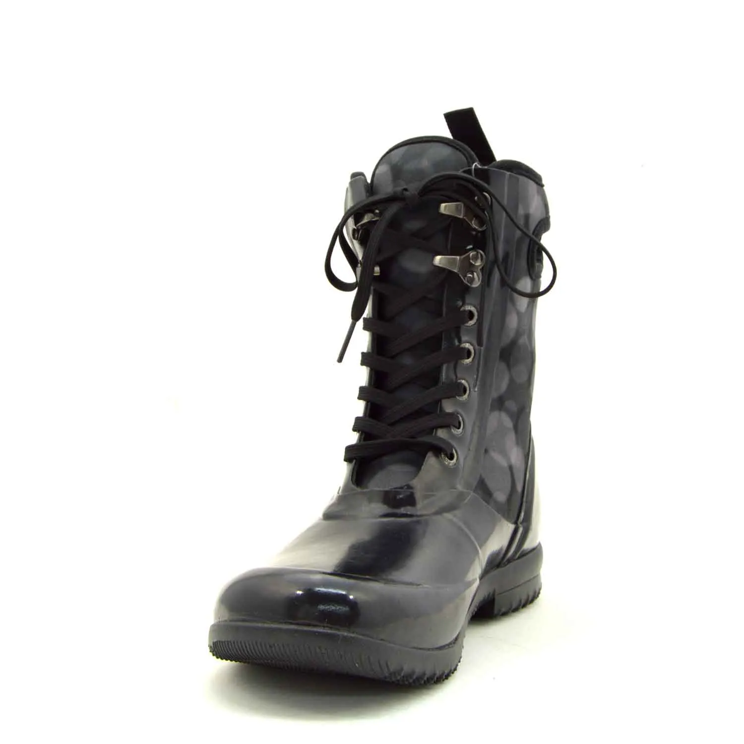 Sidney Rain Black Lace Up Gumboots