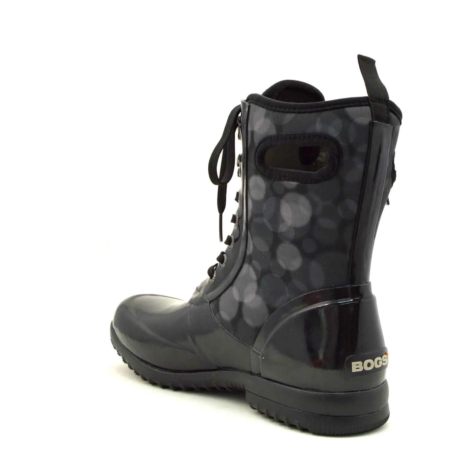 Sidney Rain Black Lace Up Gumboots