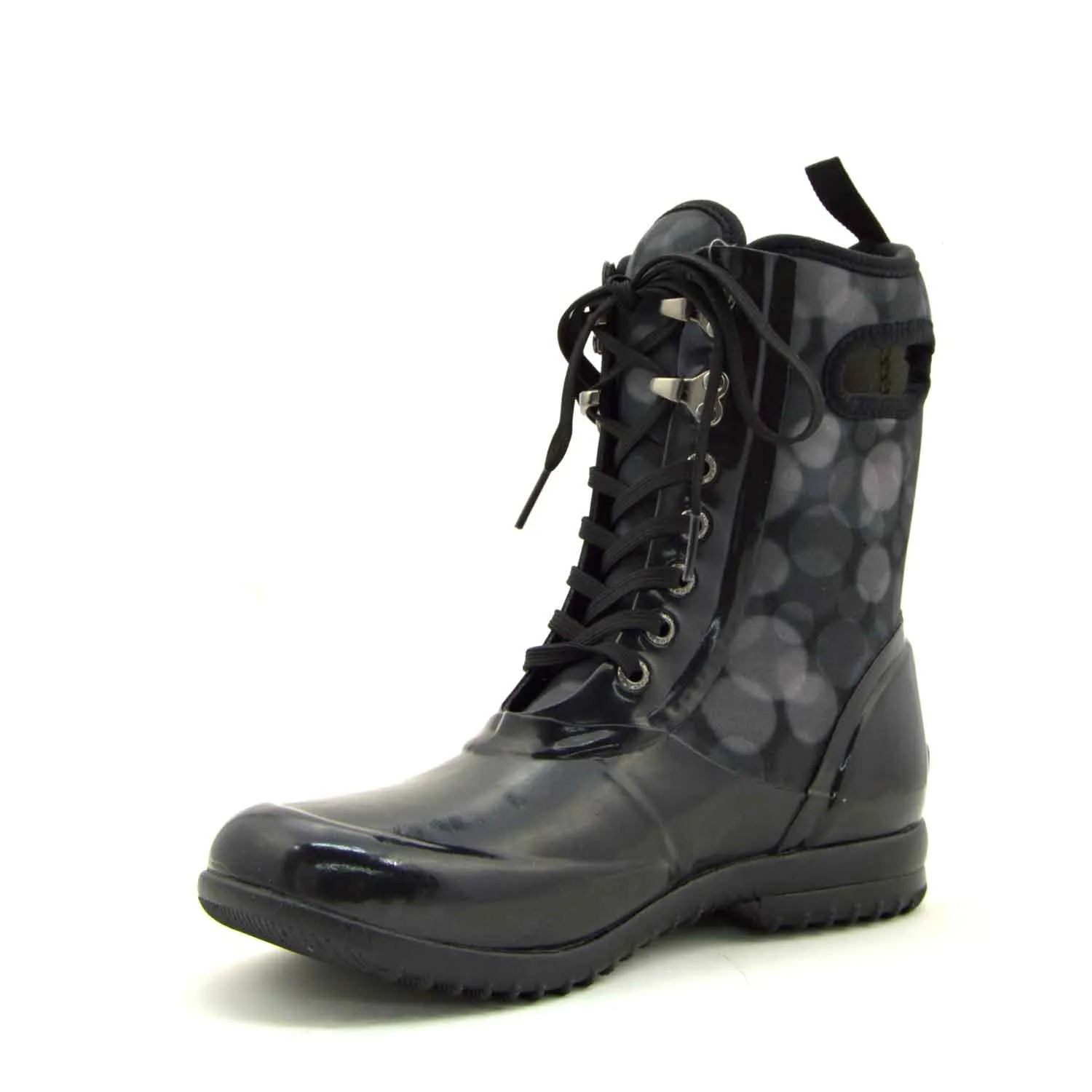 Sidney Rain Black Lace Up Gumboots