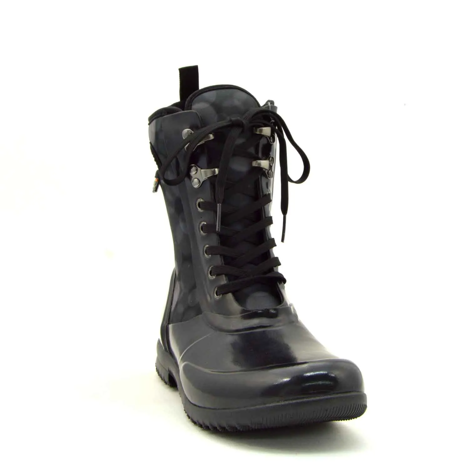Sidney Rain Black Lace Up Gumboots
