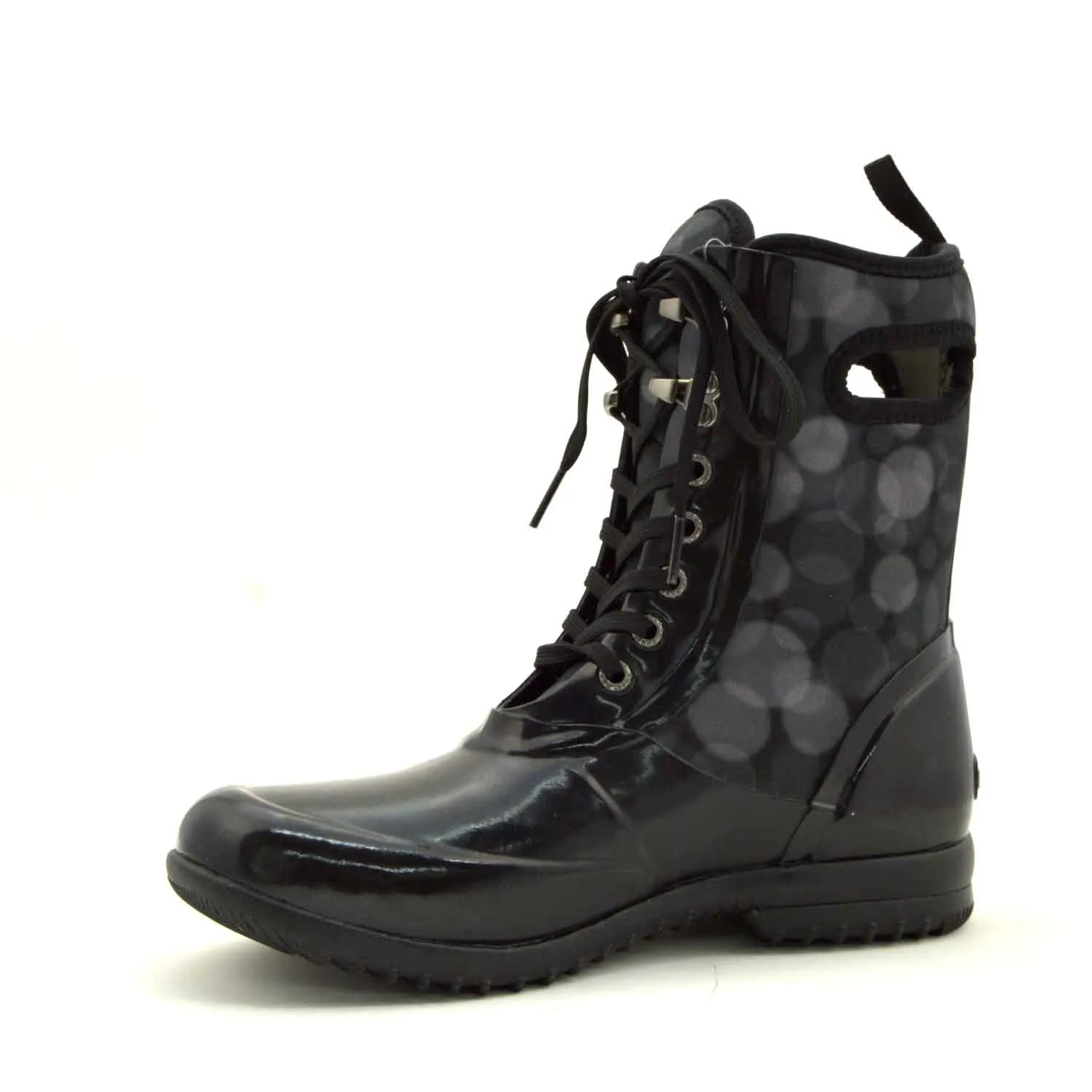 Sidney Rain Black Lace Up Gumboots