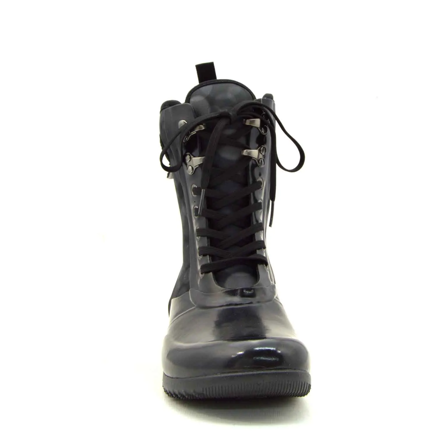Sidney Rain Black Lace Up Gumboots