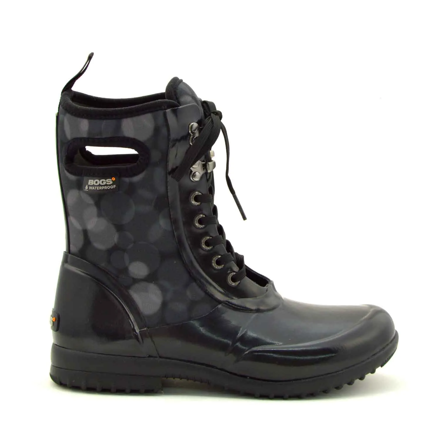 Sidney Rain Black Lace Up Gumboots