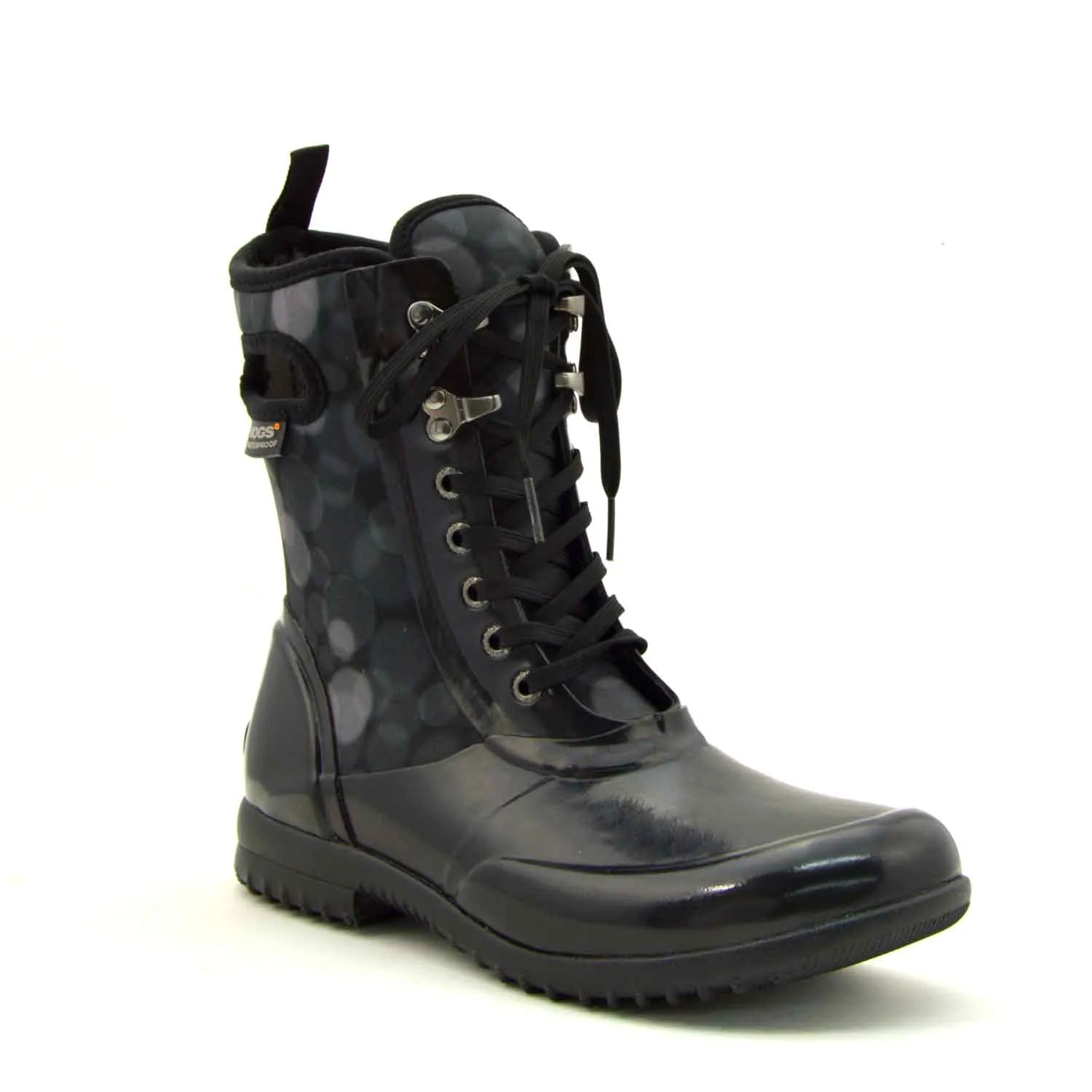 Sidney Rain Black Lace Up Gumboots
