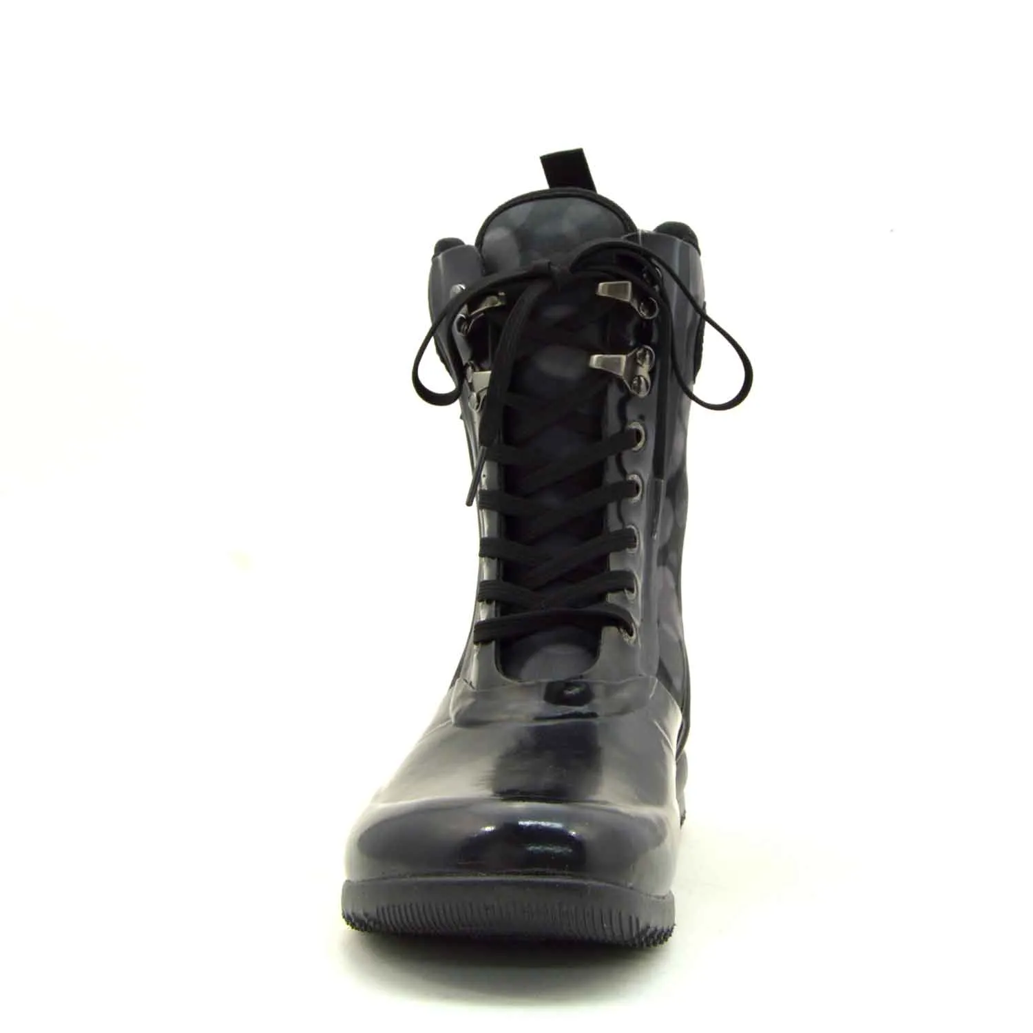 Sidney Rain Black Lace Up Gumboots