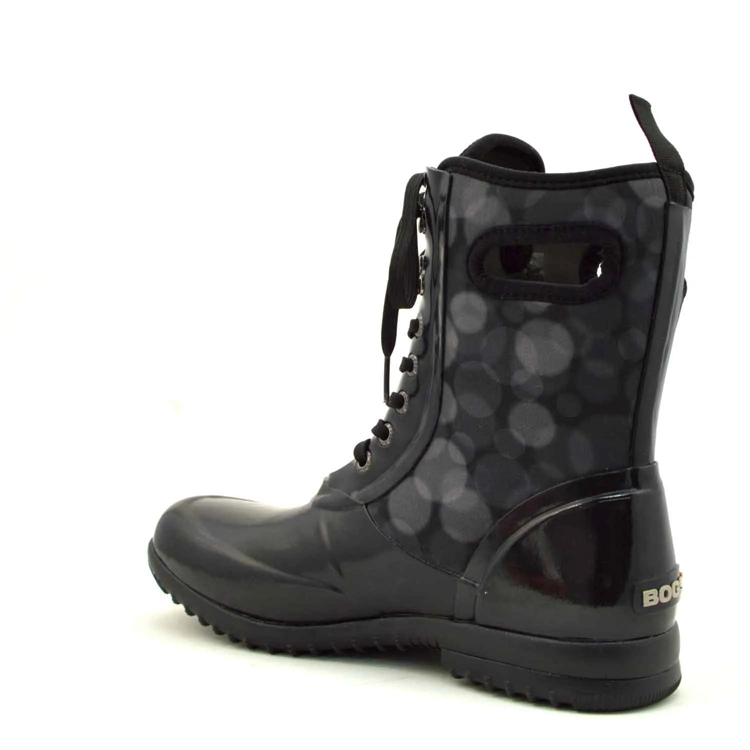 Sidney Rain Black Lace Up Gumboots