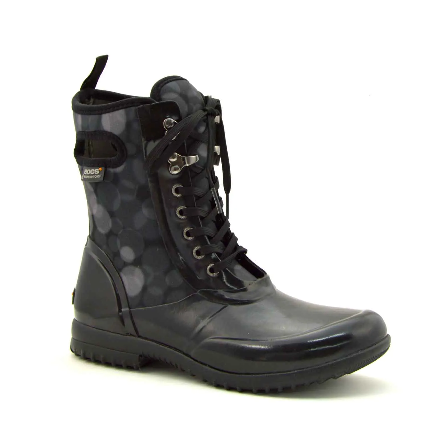 Sidney Rain Black Lace Up Gumboots