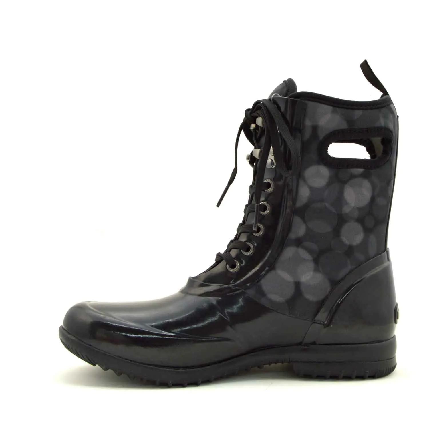 Sidney Rain Black Lace Up Gumboots