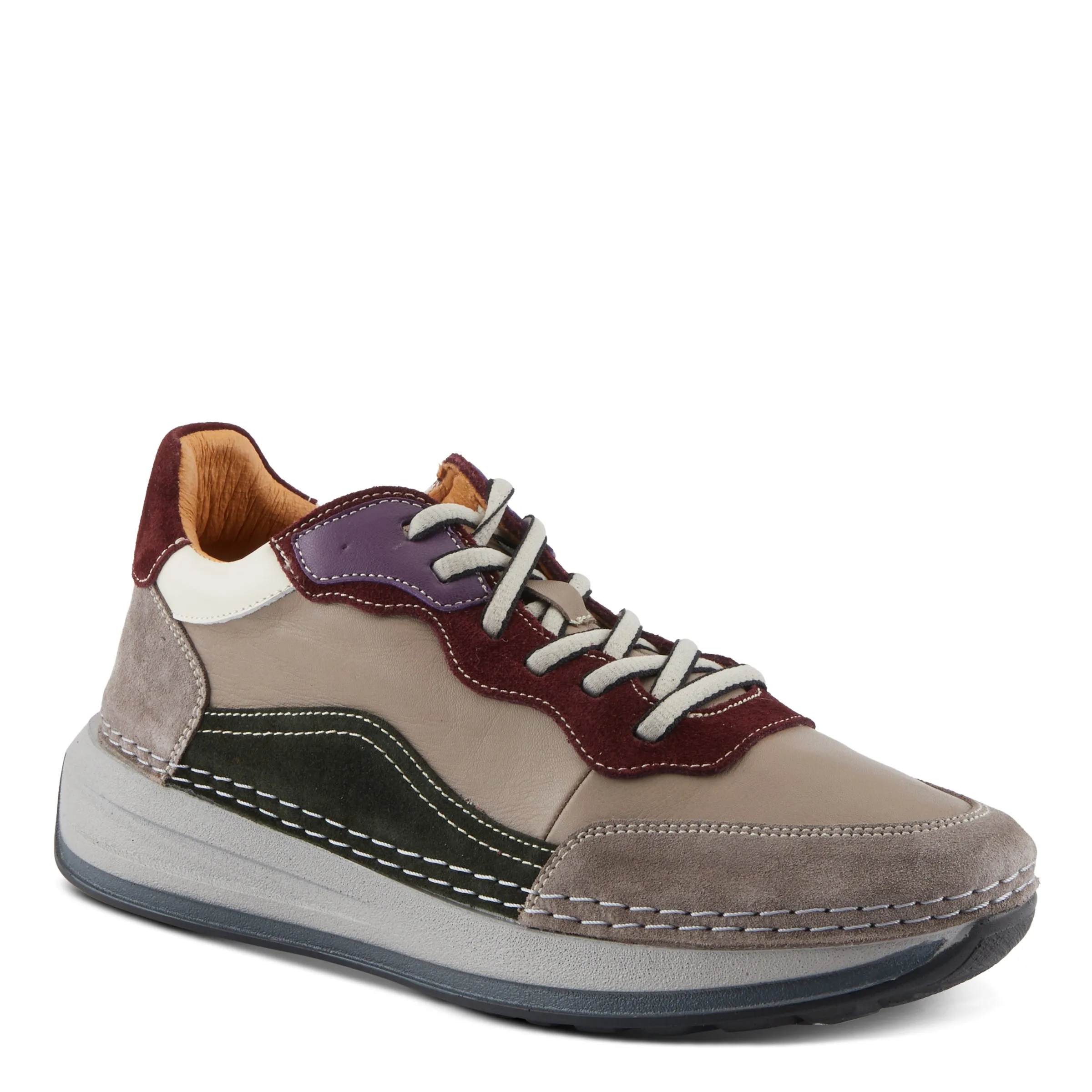 Spring Step Shoes Booker Women's Retro Style Leather and Suede Sneakers