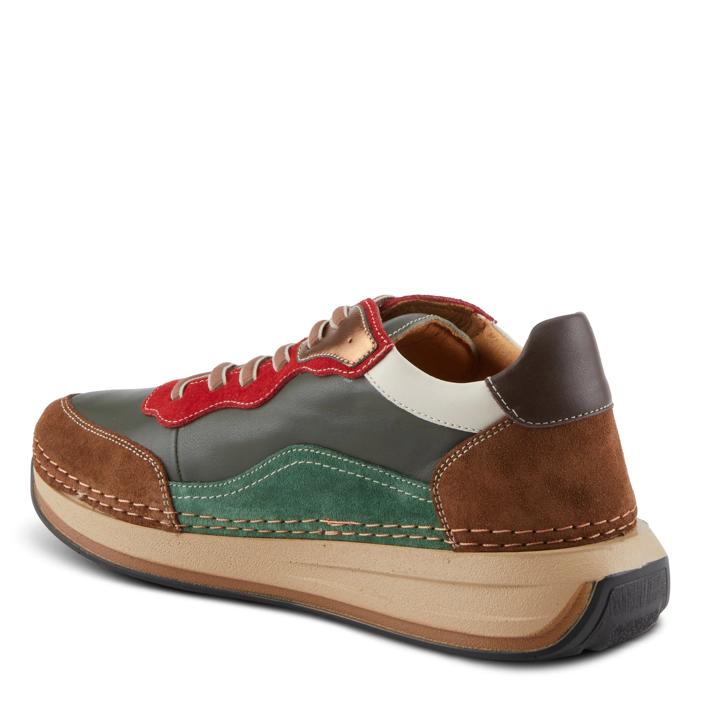 Spring Step Shoes Booker Women's Retro Style Leather and Suede Sneakers
