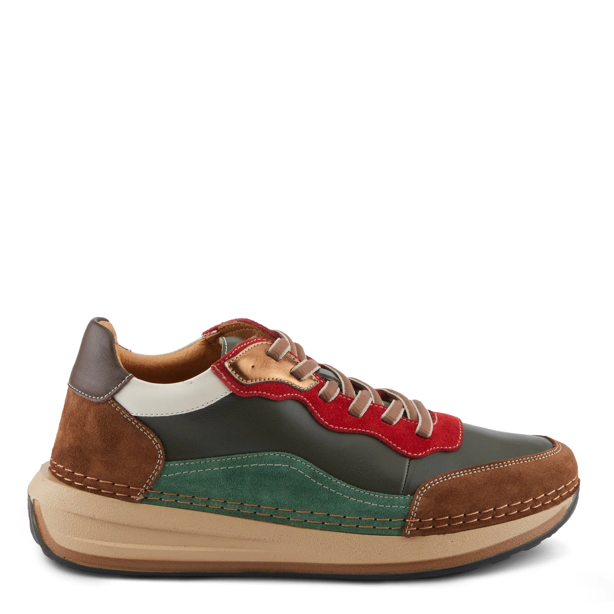 Spring Step Shoes Booker Women's Retro Style Leather and Suede Sneakers