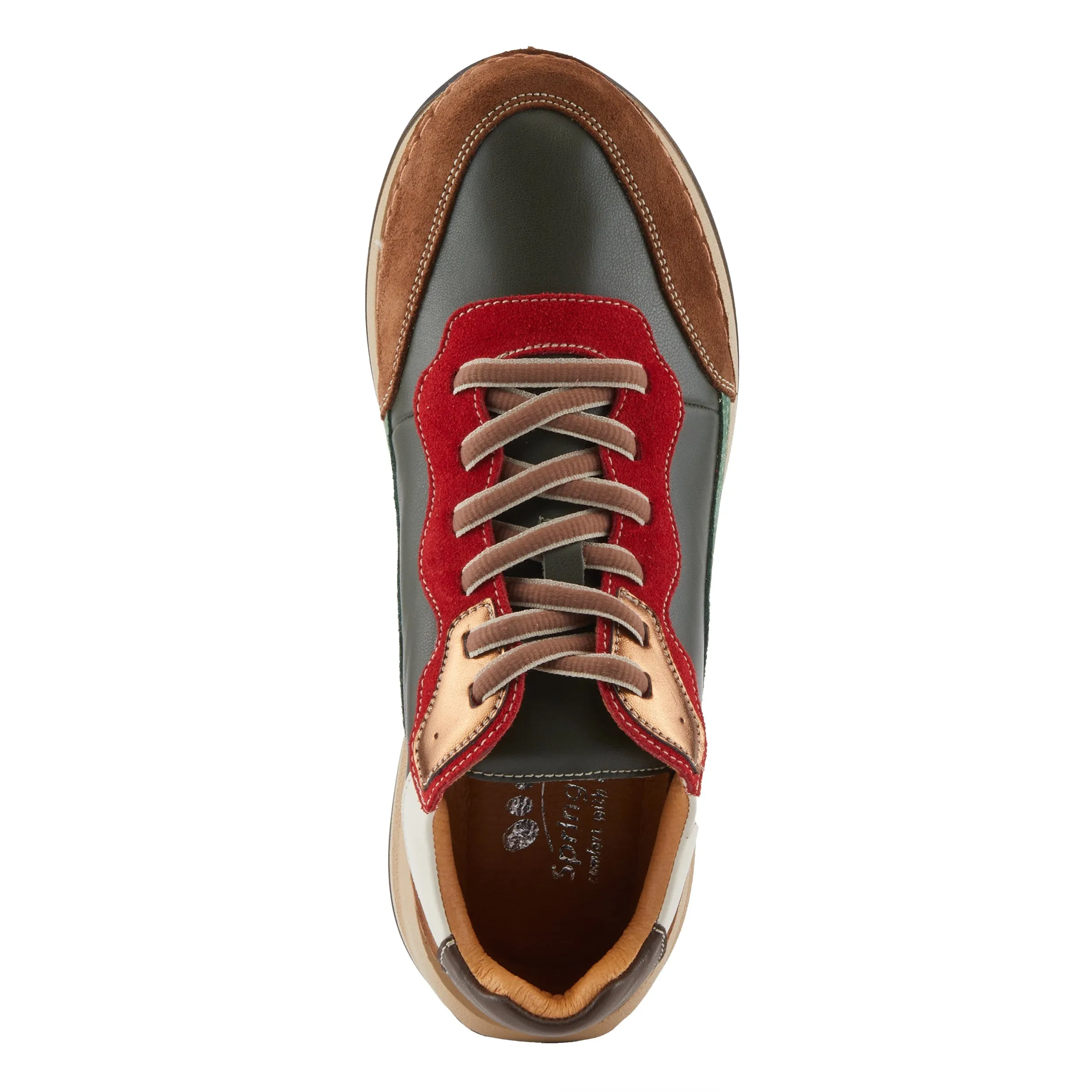 Spring Step Shoes Booker Women's Retro Style Leather and Suede Sneakers