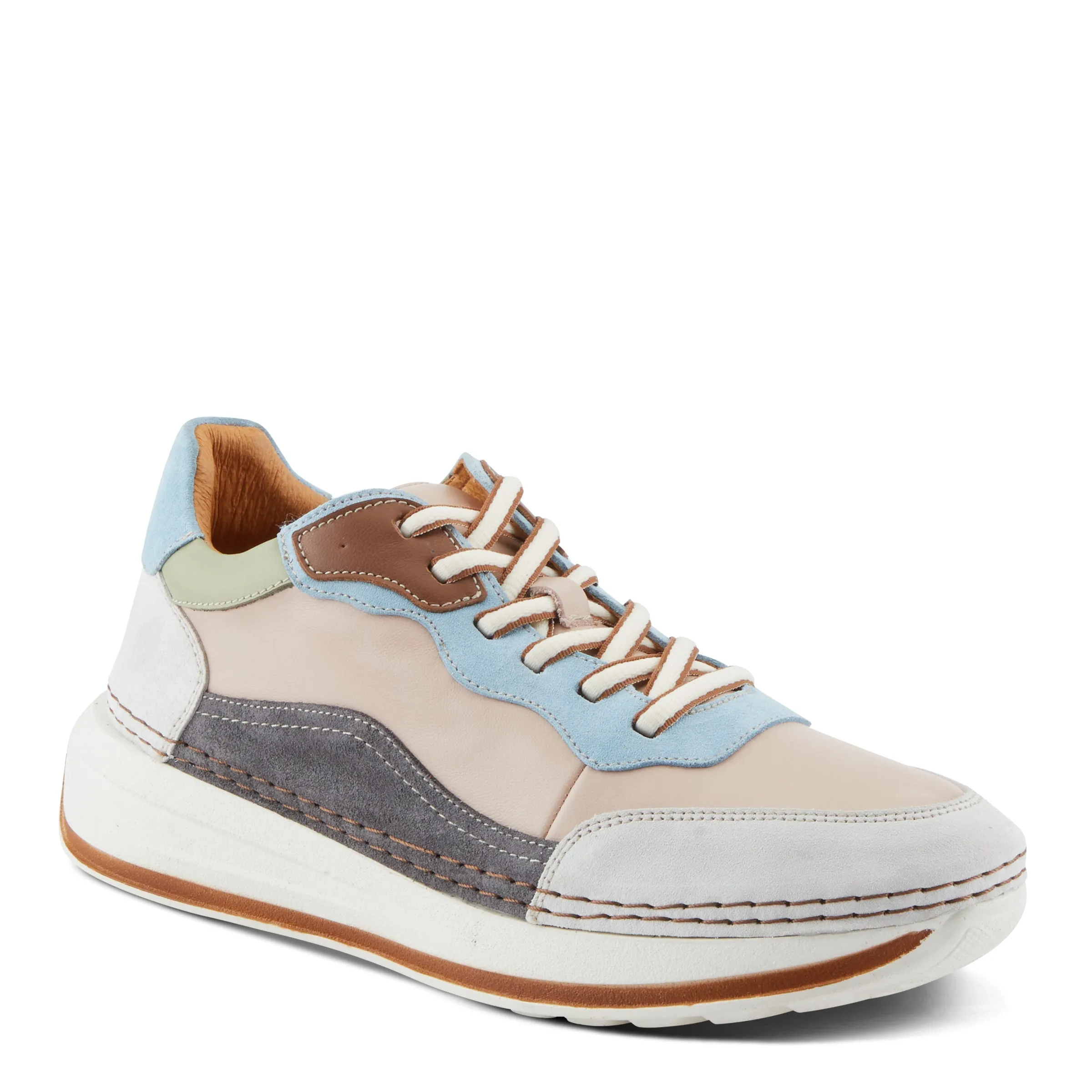 Spring Step Shoes Booker Women's Retro Style Leather and Suede Sneakers