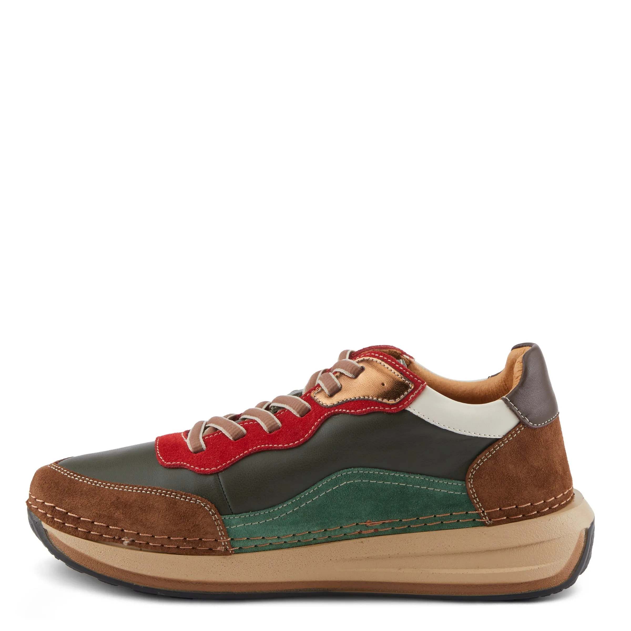 Spring Step Shoes Booker Women's Retro Style Leather and Suede Sneakers