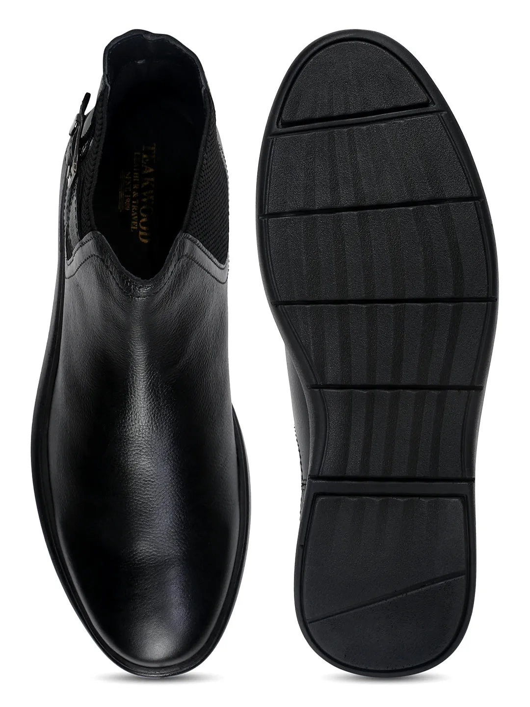 Teakwood Leather Men Solid Single Monk Chelsea Boots