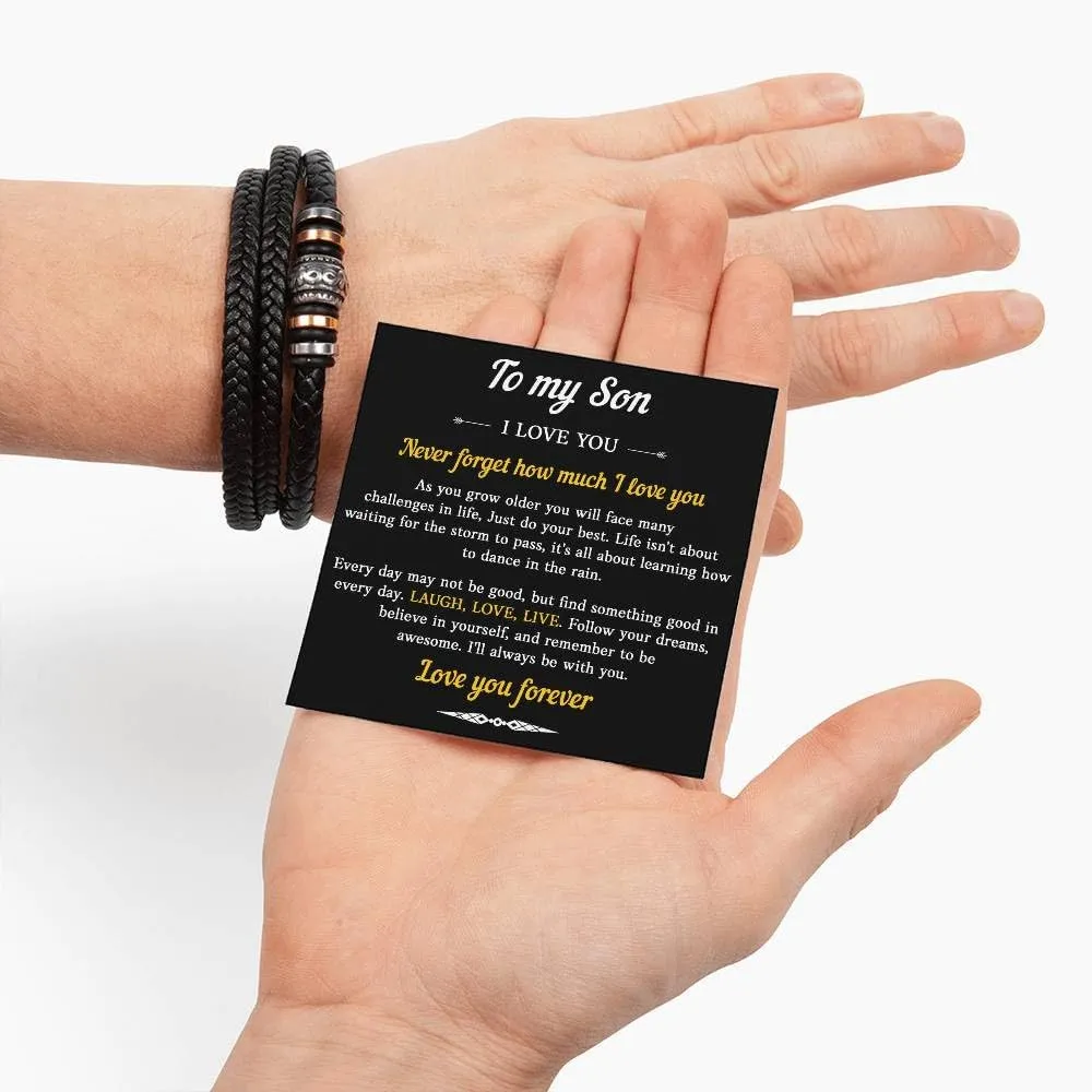 To My Son Bracelet, Son Gifts From Mom And Dad, Bracelet For Son From Dad, Son Bracellet From Mom, Birthday Gift For Son, Men Bracelet, Gift For My Son Birthday With Message Card And Gift Box