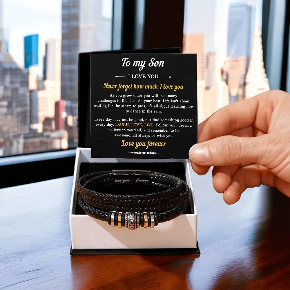To My Son Bracelet, Son Gifts From Mom And Dad, Bracelet For Son From Dad, Son Bracellet From Mom, Birthday Gift For Son, Men Bracelet, Gift For My Son Birthday With Message Card And Gift Box