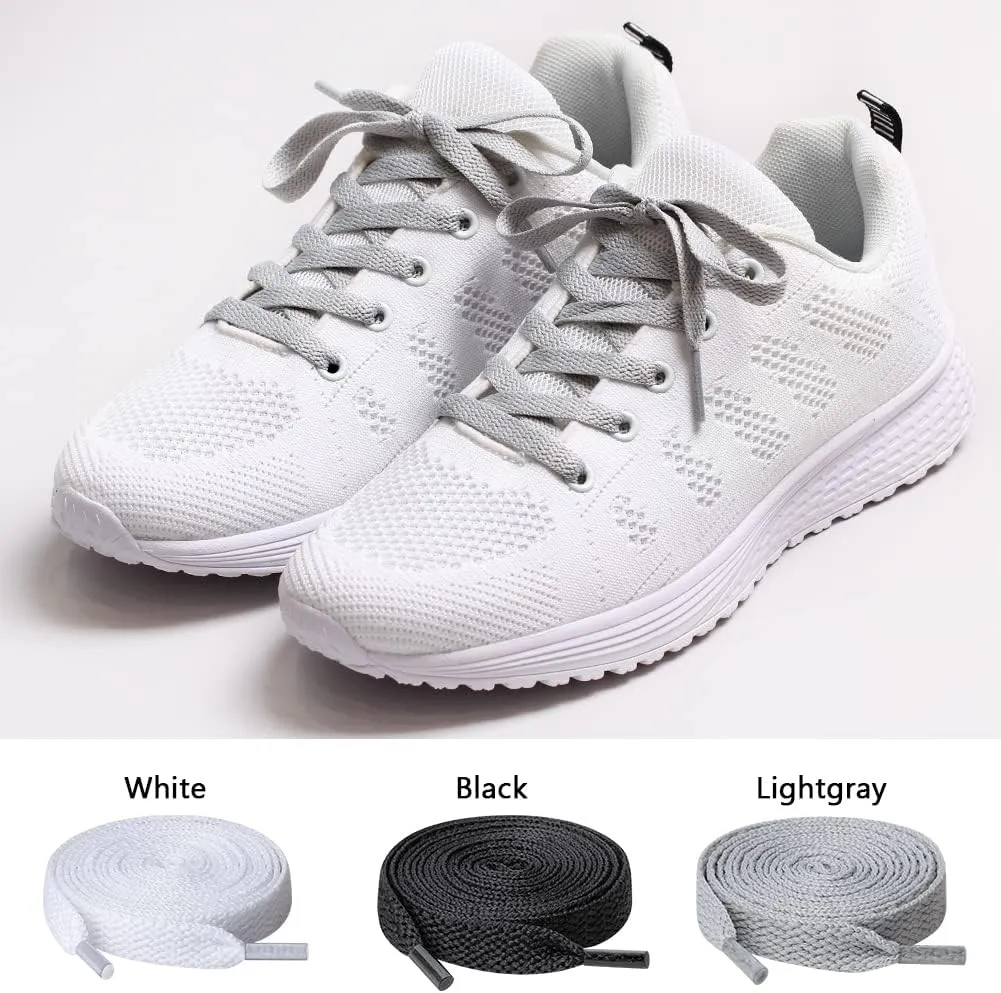 UpUGo 3 Pair Flat Shoe laces, 5/16" Wide Shoelaces for Athletic Running Sneakers Shoes Boot Strings