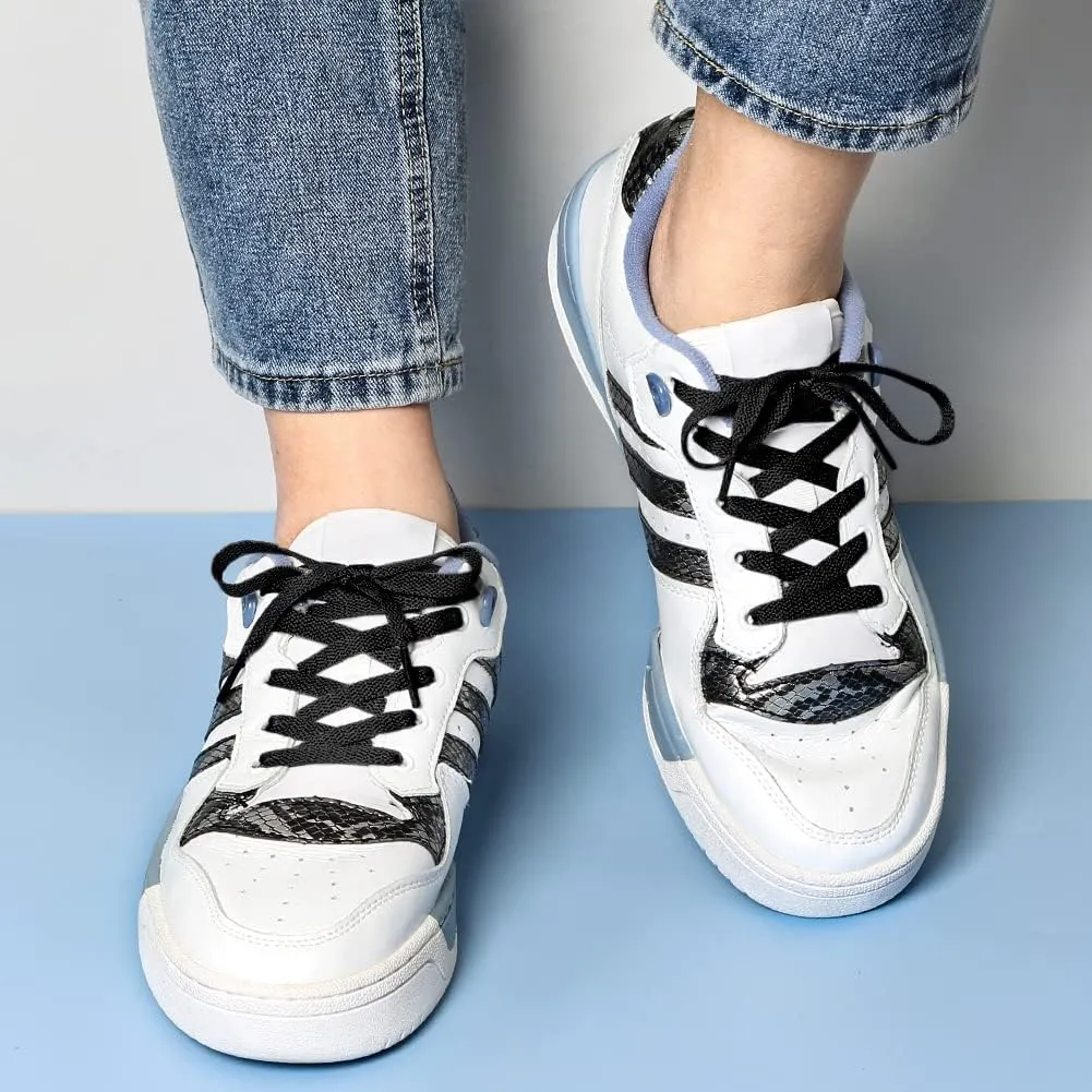 UpUGo 3 Pair Flat Shoe laces, 5/16" Wide Shoelaces for Athletic Running Sneakers Shoes Boot Strings