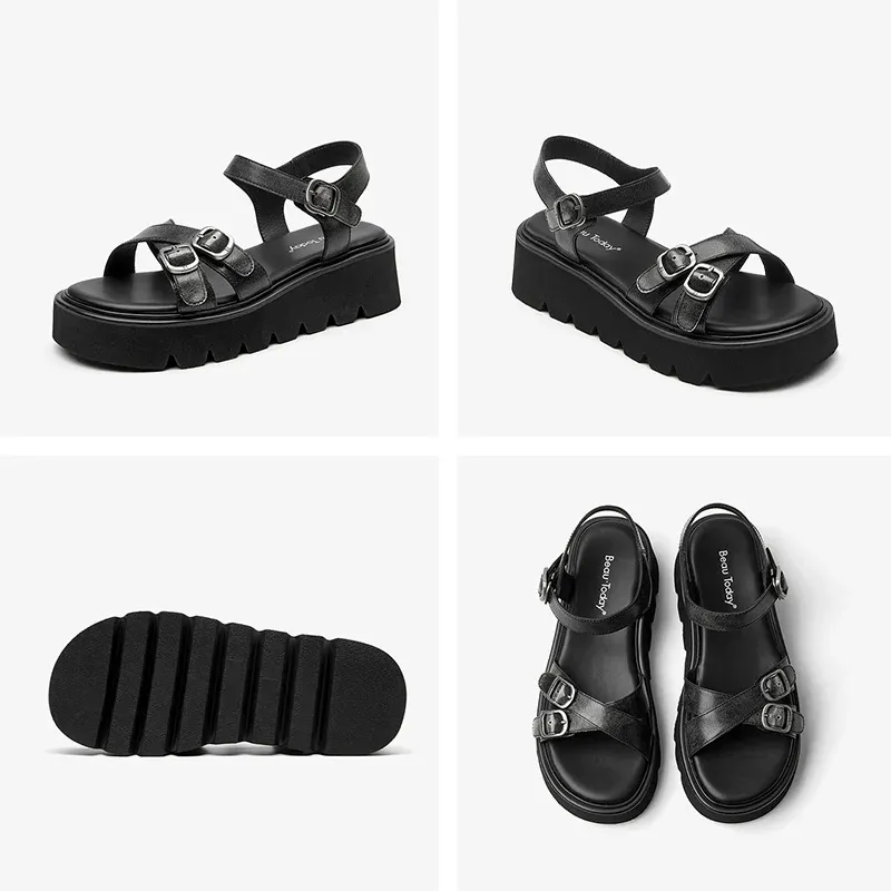 USS Shoes Nina Women's Comfortable Platform Leather Sandals