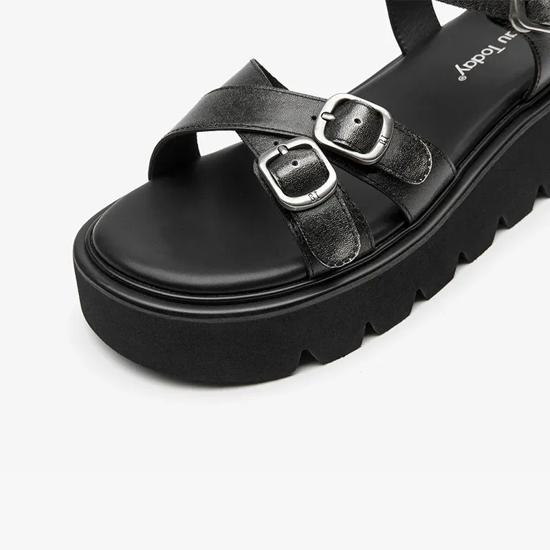 USS Shoes Nina Women's Comfortable Platform Leather Sandals