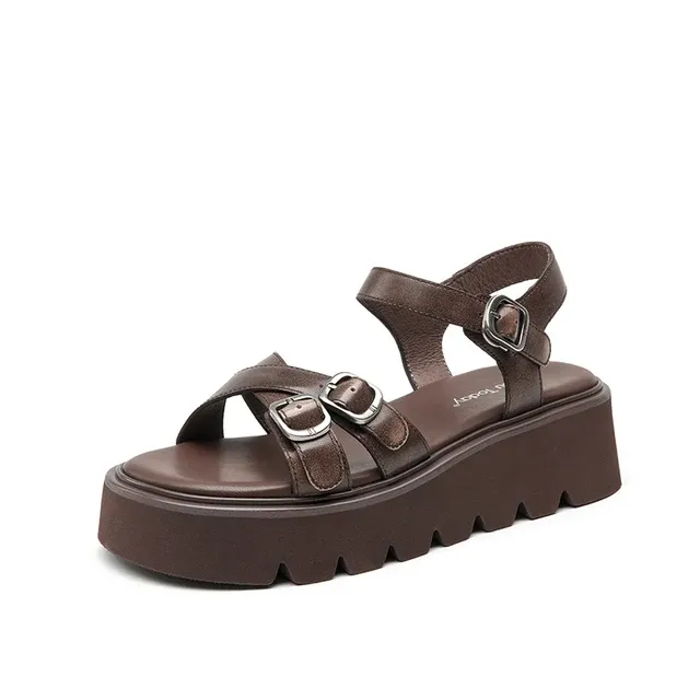 USS Shoes Nina Women's Comfortable Platform Leather Sandals