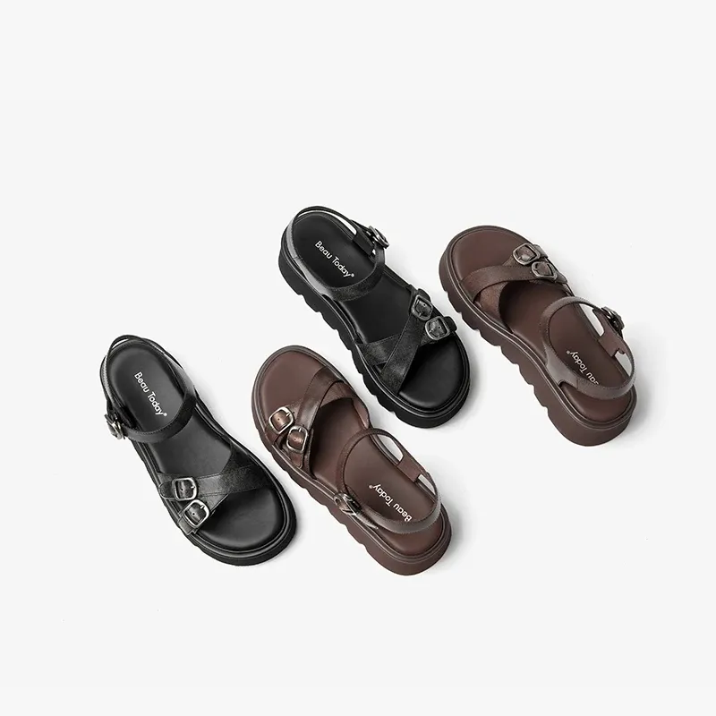 USS Shoes Nina Women's Comfortable Platform Leather Sandals