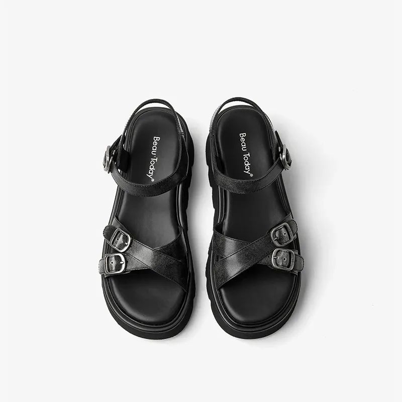 USS Shoes Nina Women's Comfortable Platform Leather Sandals