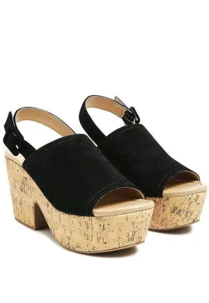Vendela Leather Slingback Platform Sandal In Tan