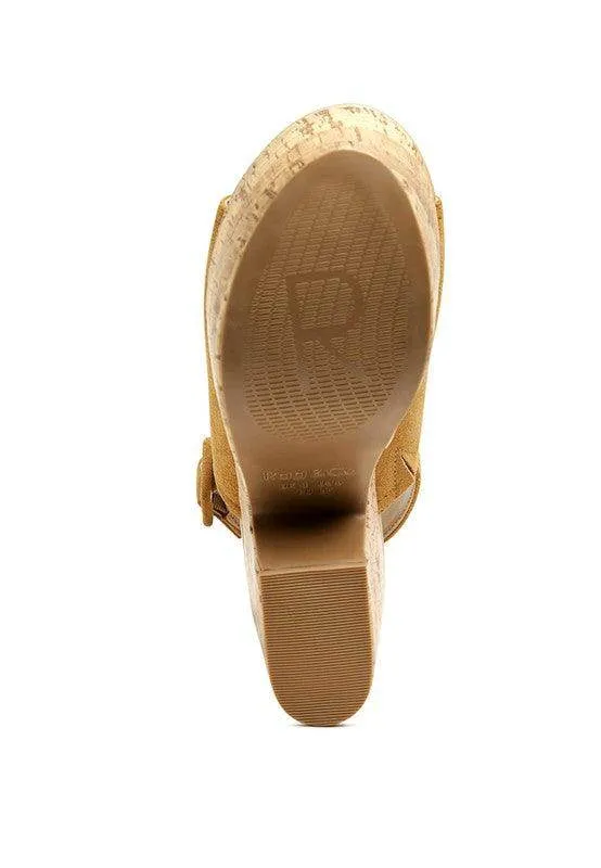 Vendela Leather Slingback Platform Sandal In Tan