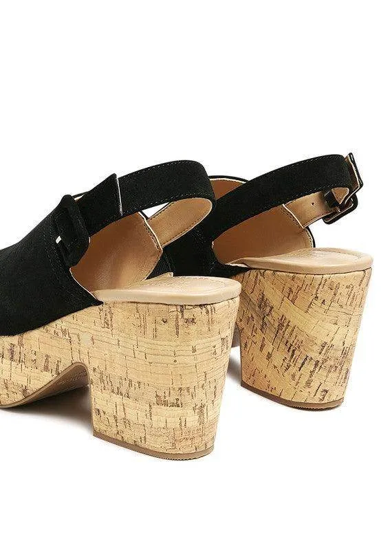 Vendela Leather Slingback Platform Sandal In Tan