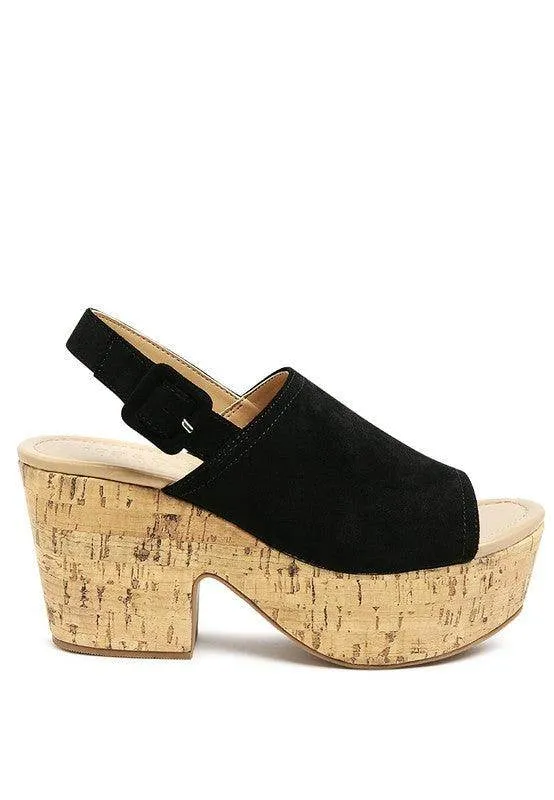 Vendela Leather Slingback Platform Sandal In Tan