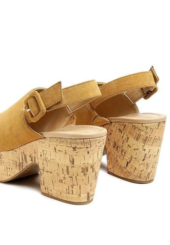 Vendela Leather Slingback Platform Sandal In Tan