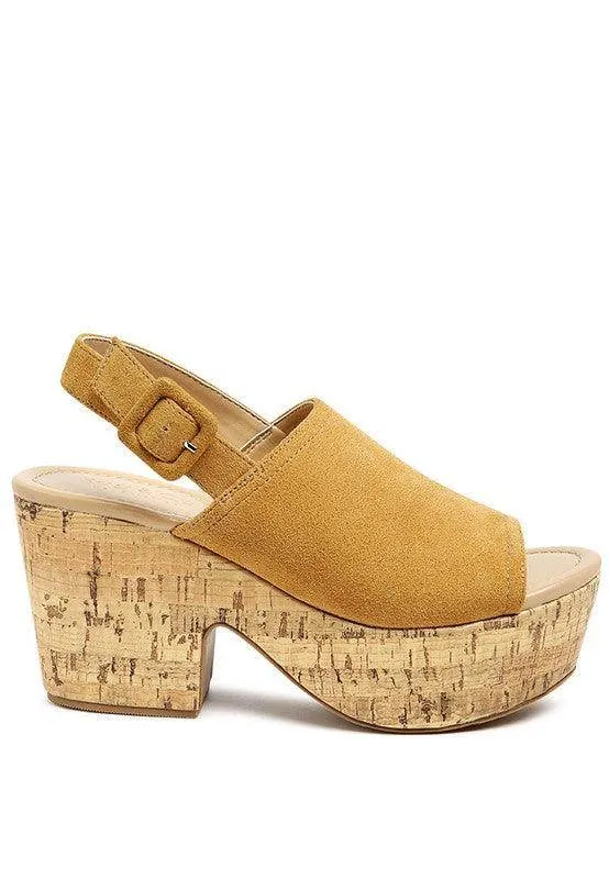 Vendela Leather Slingback Platform Sandal In Tan