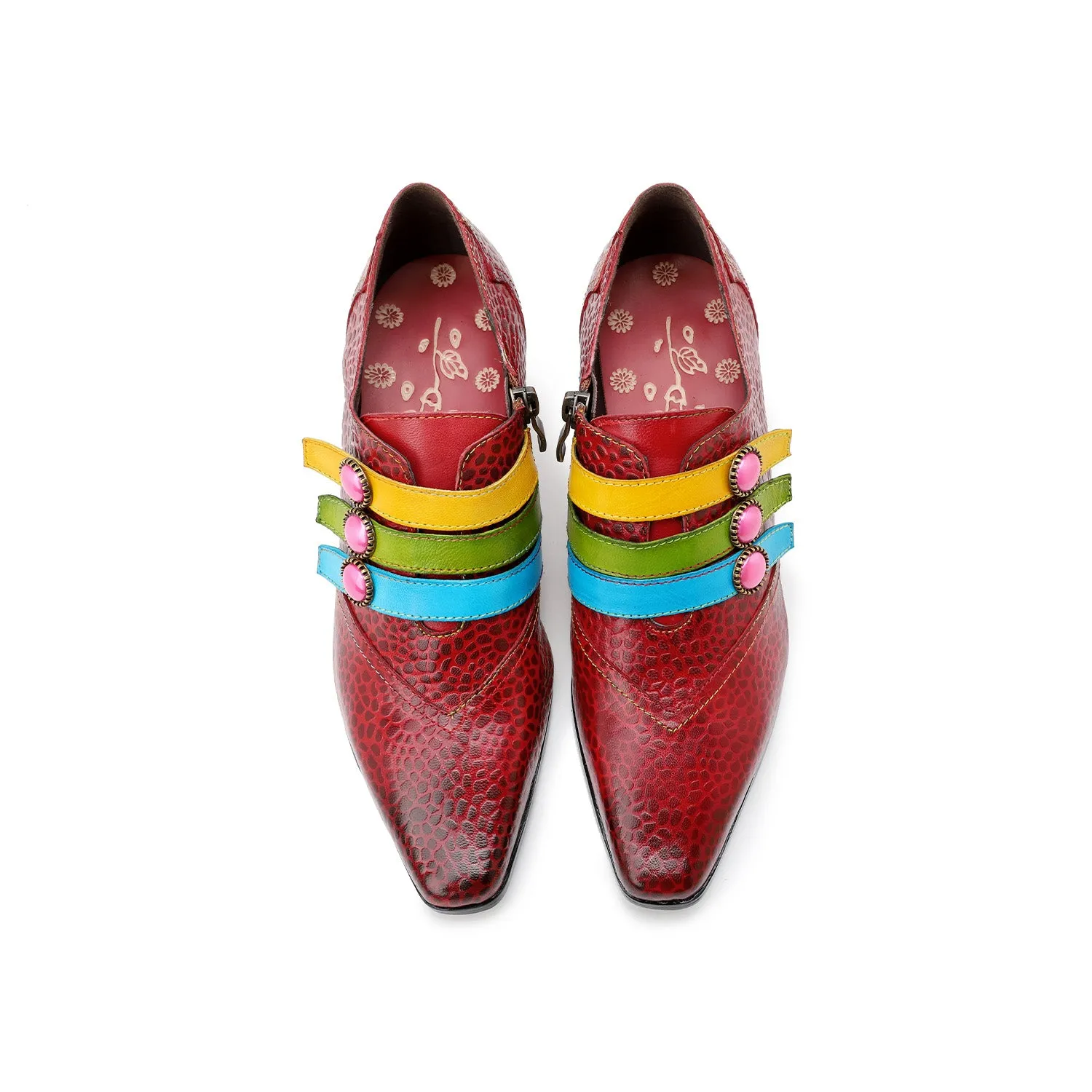 Vintage Fashion Colorful Buckle Shoes